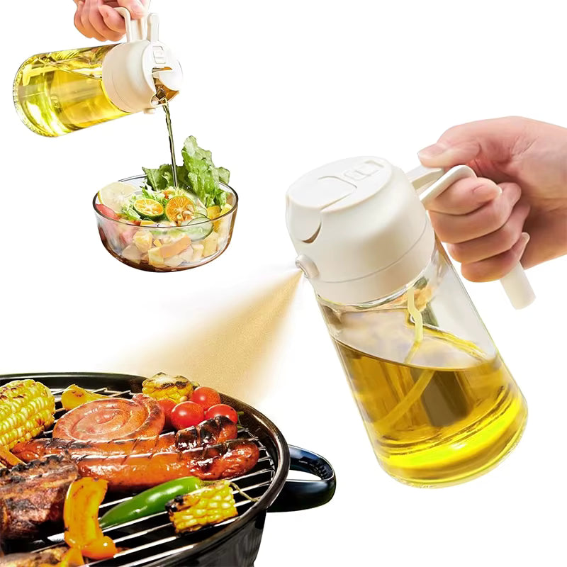 Olive Oil and Vinegar Spray air Fryer Accessories Barbecue Salad Baking Cooking Oil Distributor Glass Olive Oil Sprayer