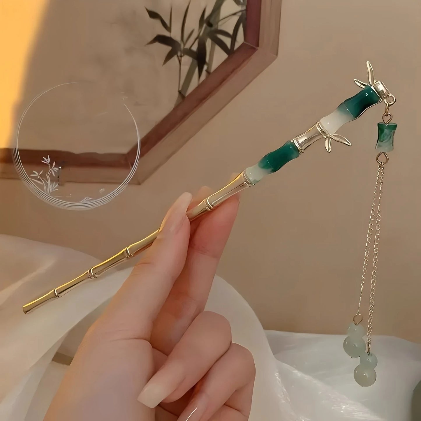 مشبك شعر أنيق على الطراز الصيني، مزين بشرابة، دبوس شعر بتصميم زهري تقليدي، إكسسوار تصفيف شعر، مجوهرات نسائية، دبوس شعر، إبرة شعر