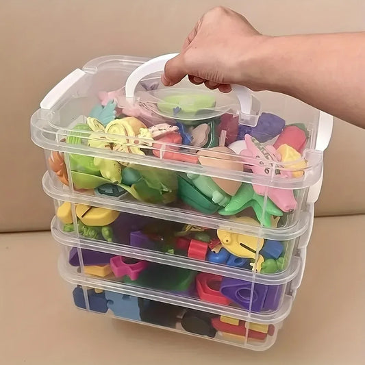 Building Blocks Storage Box Transparent Visibility Tool Classification Boxes Moisture-Proof Grid Drawer Stackable Storage Casket