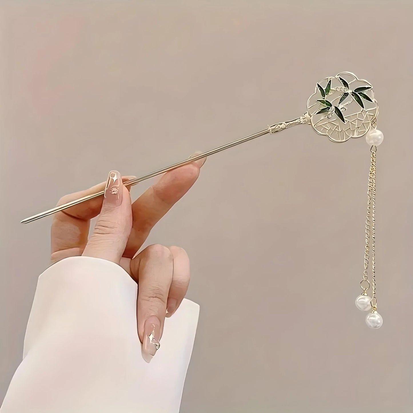 مشبك شعر أنيق على الطراز الصيني، مزين بشرابة، دبوس شعر بتصميم زهري تقليدي، إكسسوار تصفيف شعر، مجوهرات نسائية، دبوس شعر، إبرة شعر